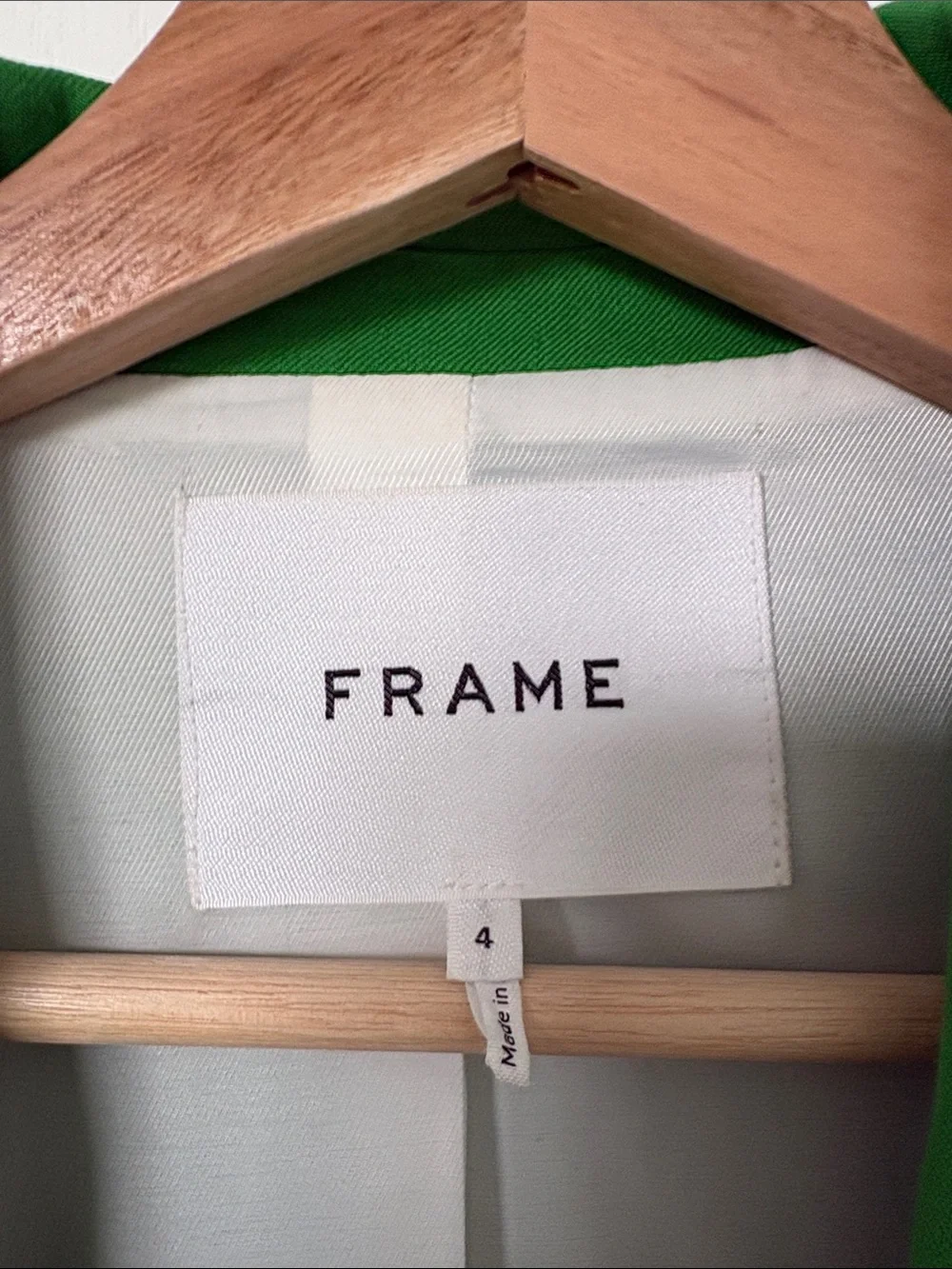 Frame Denim Bright Green Tailored Blazer size 4 - Picture 2 of 7